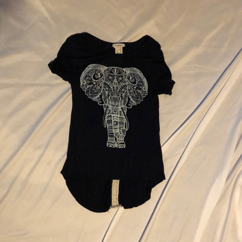 Elephant t shirt with gems and back detailing